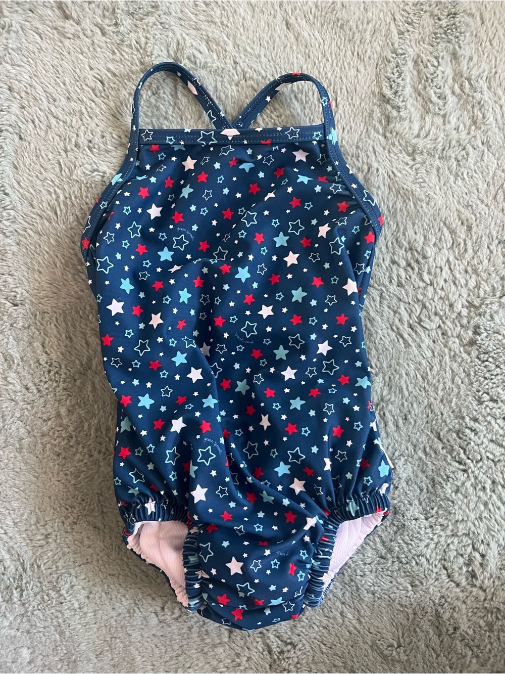 Kids Navy Star One-Piece Swimsuit